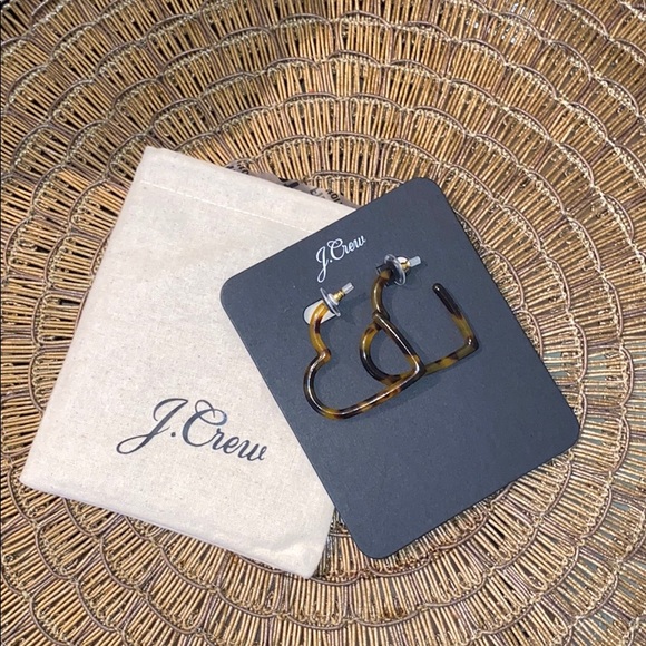 J. Crew Jewelry - J. Crew heart hoop earrings in acetate